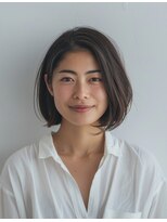 ルシードスタイル アウラ 松戸市五香(LUCIDO STYLE Aura)&nbsp;黒髪カタログ×小顔に見せるヘア 大人ナチュラル前髪ミニボブ