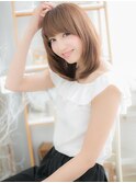 艶カラーアシンメトリー小顔ミディアムボブh越谷20代30代40代!