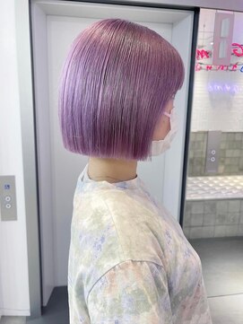 マジコ 原宿(Magico) ボブ/ミピンクベージュカラー/ブリーチ/ダブルカラー/原宿