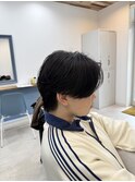 センターパートスタイル