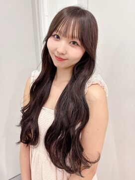 アルバム 池袋(ALBUM) 前髪カットおくれ毛ロング顔周りレイヤー暗めカラー_F21054