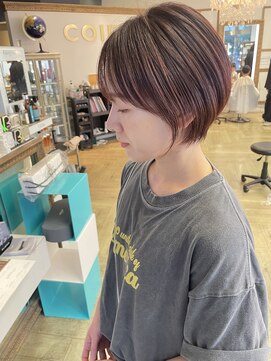 コワファースト 大分(COIFF1RST) 大人可愛いショートボブ白髪ぼかし20代30代40代/大分