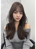 韓国レイヤーカット/ブリーチ無しグレージュ