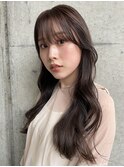 柔らかブラウンベージュ大人の抜け感ヘア/薬院・今泉