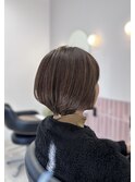丸み水平ショートボブ