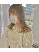 ウル(uru.)&nbsp;インナーカラーオレンジ×ミルクティーベージュ