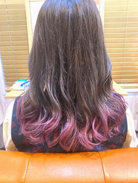 ルチア(Lucia) 裾カラー/バイカラー/チェリーピンク/ふんわり/30代40代50代