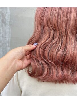 レンク(LENC) ピンクベージュ×ブリーチカラー