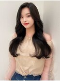 韓国レイヤーカットワンホンヘアロングウルフカット姫カット