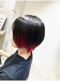 ショート＿インナーカラー＿レッド