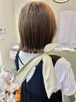 キートス 高知店(kiitos)&nbsp;○外ハネ切りっぱなしボブ美髪ナチュラルブラウン20代30代40代