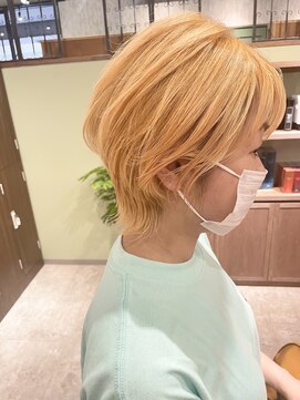 マーシュ 梅田(marshu) 個性ウルフカット★ハイトーンカラー