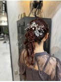《結婚式ヘアセット　ポニーテール》