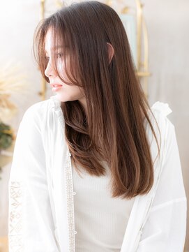 カバーヘア ブリス 上尾西口店(COVER HAIR bliss) ■かきあげバングメルティカラーレイヤーロング37上尾20代30代