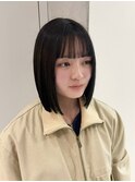 【YOKE】切りっぱなしボブ黒髪ダークアッシュボブヘア大人ボブ