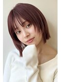 レイヤーボブ/顔まわりカット/ピンクブラウン/20代/30代/銀座