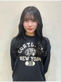 シースルーぱっつんとナチュラルグレージュ
