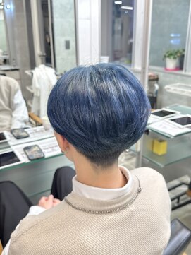 キャラ シャローネ 池袋(Chara Chalone) マッシュ/ケアブリーチ/ネイビー【キャラシャローネ池袋/本松】