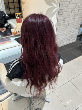 ヘアーアンドメイク ニューヨークニューヨーク 姫路店(Hair&Make NYNY) ブリーチなしで透明感抜群チェリーレッド