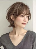 40代50代60代/脱白髪染め白髪ぼかしハイライト/ショートウルフ