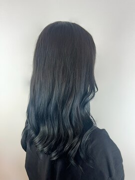 ヘアデザイン アンジェロカフェ(Hair Design Angelo cafe) ブルーカラー/セミロングスタイル/20代30代40代