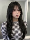 ハッシュカット×ロングレイヤー
