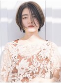グレーベージュ前髪パーマレイヤーカットダブルカラー髪質改善