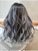 ホワイトシルバー×バレイヤージュ