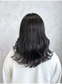 暗髪グレーベージュカラー