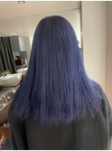 ケアブリーチブルーカラーダブルカラーハイトーン前髪カット
