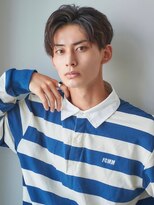 アールプラスヘアサロン(ar+ hair salon)&nbsp;スーツ短髪ツーブロック束間モテる黒髪センターパート