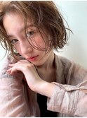 センターパート ショートボブ