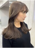 韓国ヘア　韓国風顔まわりカット　高校生カラー　ブリーチカラー