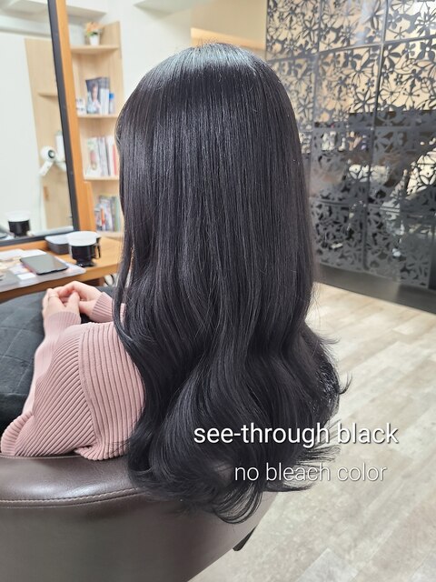 No-bleach color x see-through black 