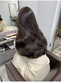 イメチェンハッシュカットフルバング似合わせレッドブラウン