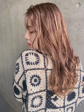 マルツ 銀座(maltu) ベビーピンクグレージュカラーことりベージュレイヤーロング銀座