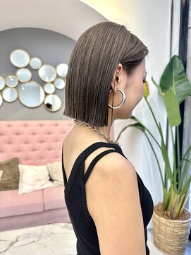 サンド 大阪梅田(sand) @morii_sand/オリーブベージュ/ショートボブ[大阪梅田駅]