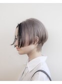 ハンサムショート/センターパート/フェイスフレーミングブリーチ
