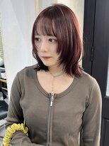 シェノン バイ アランスミシー 表参道(CHAINON by Alan smithee) ブラウンレッド髪質改善カラー顔まわりウルフレイヤー