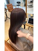 "ピンクカラー" 透明感ブリーチなしピンク
