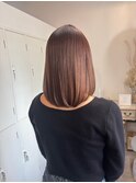 チェリーブラウン艶感ストレートボブ