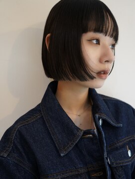 テクネ 天神大名(techne) 天神大名顔周りレイヤーカットミディアムボブタッセルボブパーマ