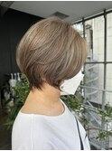 大人美人ショート/レイヤーカット/白髪ぼかし/博多