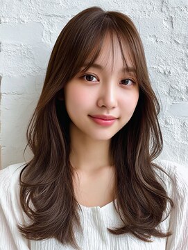 ロイオブジゼル(roi of GiseL) 韓国ヘア レイヤーカット 顔周り 透明感カラー グレージュ 20代