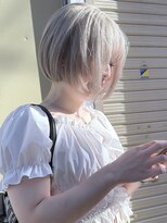 ブレイズヘアー(BLAZEhair)&nbsp;【ハイトーンボブ】ホワイトミルクティグレージュ×ブリーチ３回