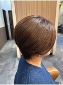 30代40代冬の上質ボブ。白髪カバーと艶感重視のブラウンカラー