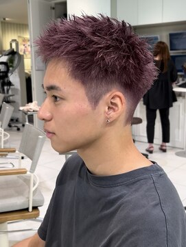 メゾンフォーメン(Maison for men) スパイキーショート×カシスピンク
