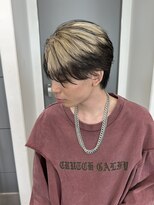 ulu. Men's Hair Salon センターパート/エンドカラー/デザインカラー/ローライトカラー
