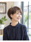 50代60代大人上品ひし形ショートボブ小顔若見えスタイル
