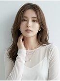 大人可愛い20代30代40代ロングレイヤーグレージュ